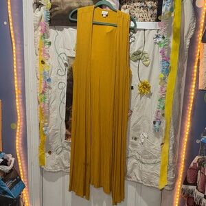 NWT Lularoe size xl Mustard Yellow Sleeveless Duster “joy”Cardigan